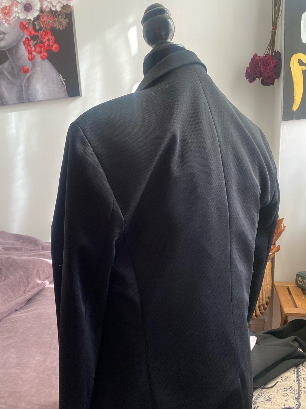 Zara Men's Black  fitted Blazer & matching cropped pant suit